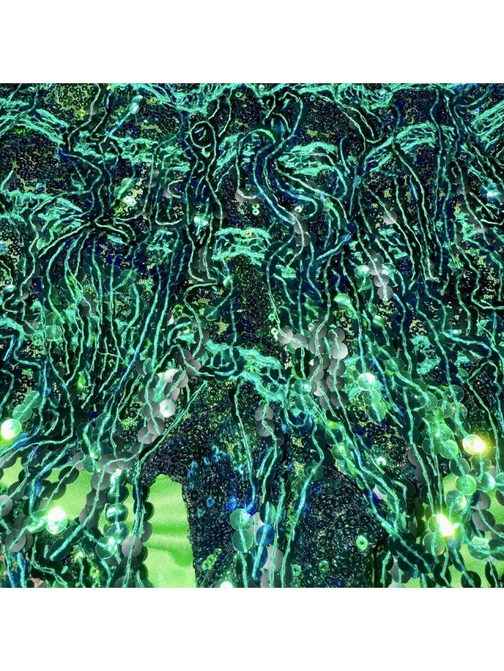 Green Sequin Fringe Shorts S Mermaid Rave Halloween NYE Hot Pants - Picture 3 of 8